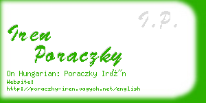 iren poraczky business card